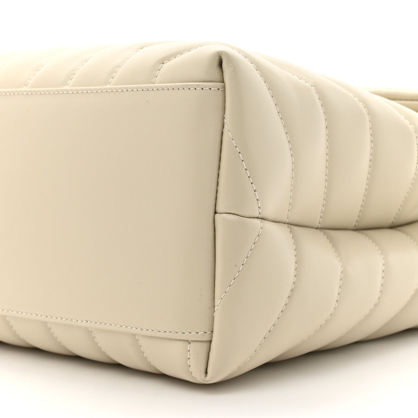 Calfskin Y Quilted Monogram Medium Loulou Chain Satchel Crema Soft