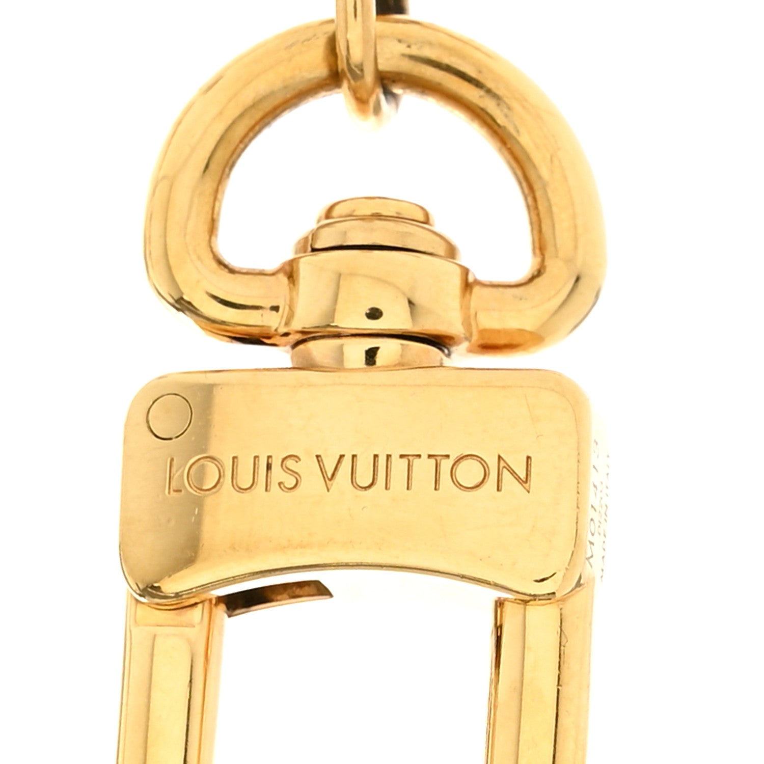 Louis Vuitton Brass Enamel Fleur De Monogram Bag Charm Chain Gold