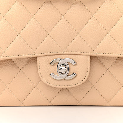 Chanel Caviar Quilted Medium Double Flap Light Beige 10 of 11