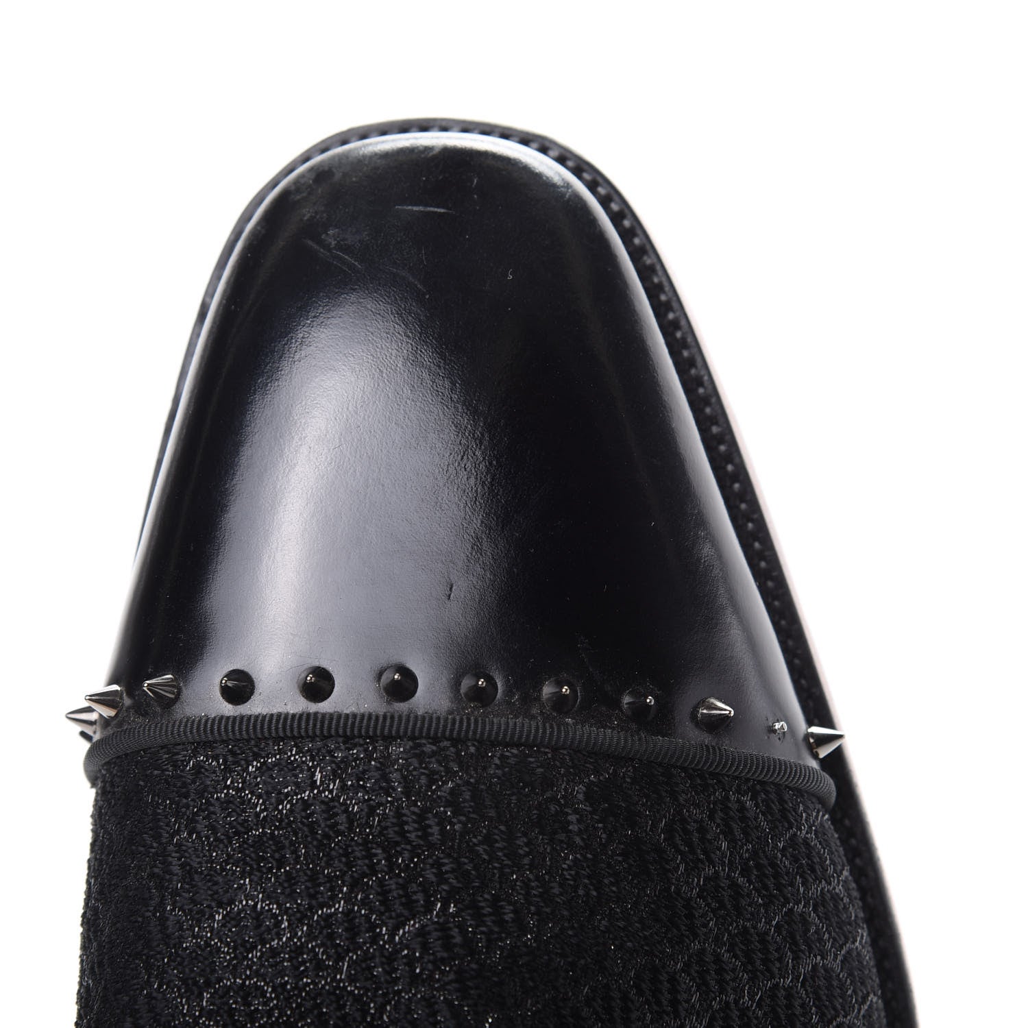 Christian Louboutin Suede Calfskin Spikes Champignac Mens Flat Oxfords 44 Black 10 of 10