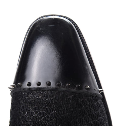 Christian Louboutin Suede Calfskin Spikes Champignac Mens Flat Oxfords 44 Black 10 of 10