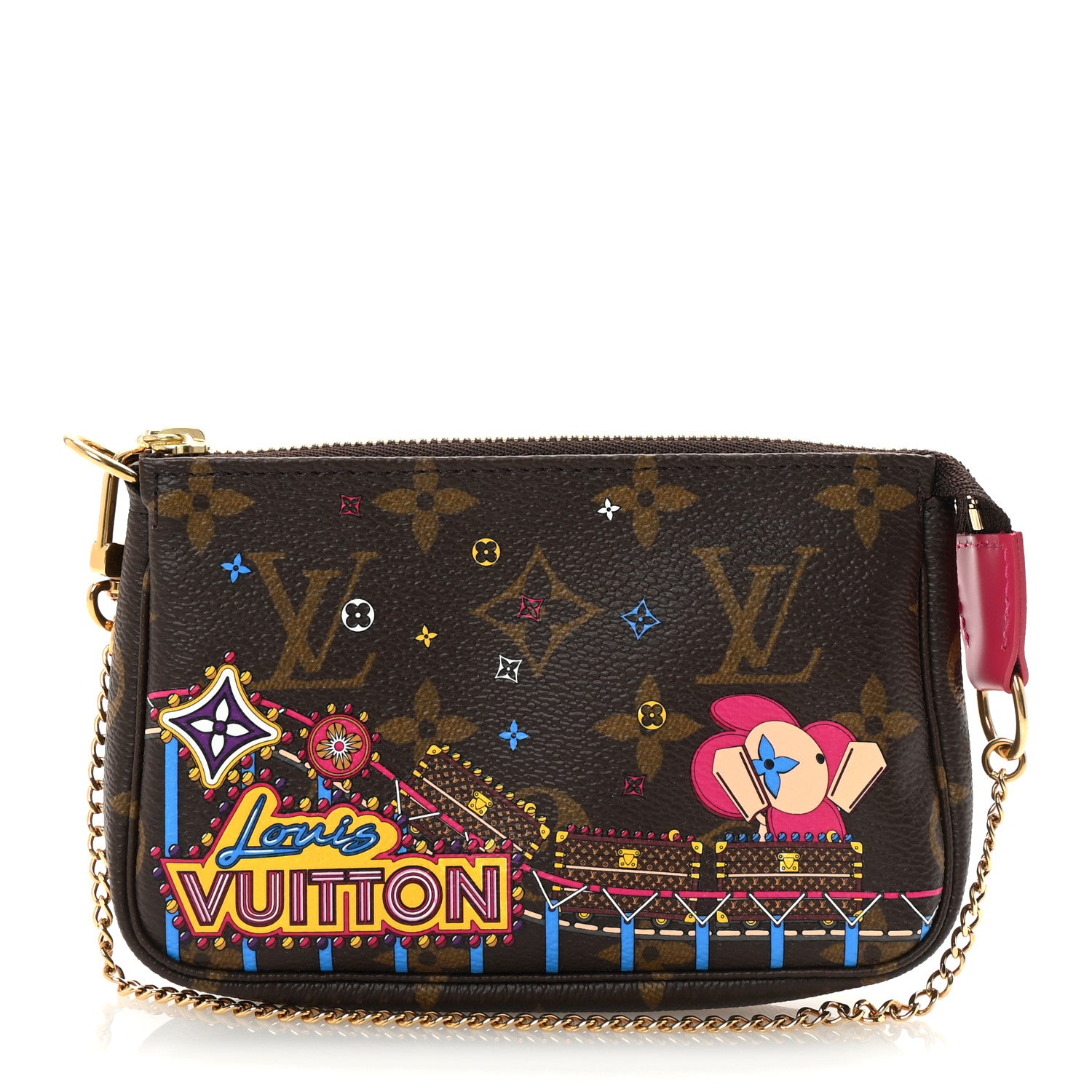 Louis Vuitton Monogram 2020 Christmas Animation Roller Coaster Mini Pochette Accessories Pivoine 1 of 8
