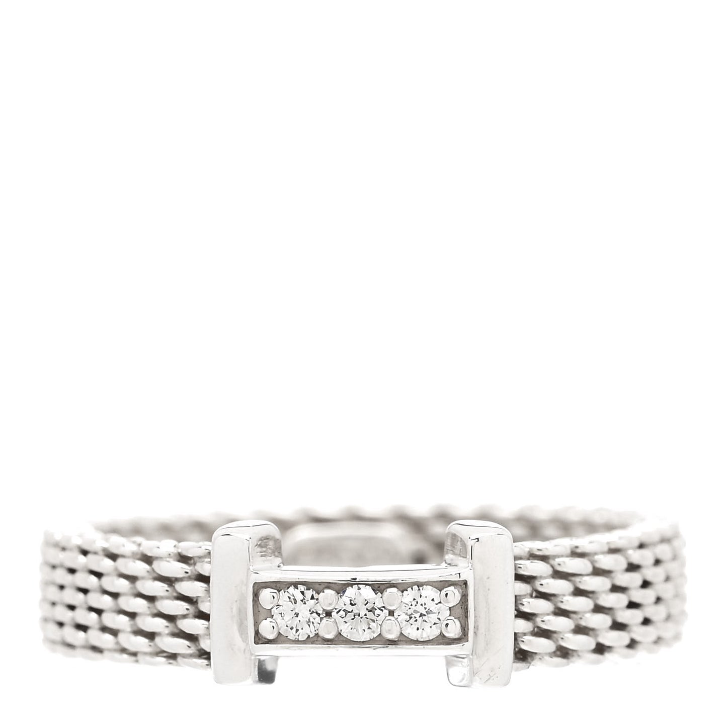 Sterling Silver Diamond Somerset Mesh Band Ring 44 3