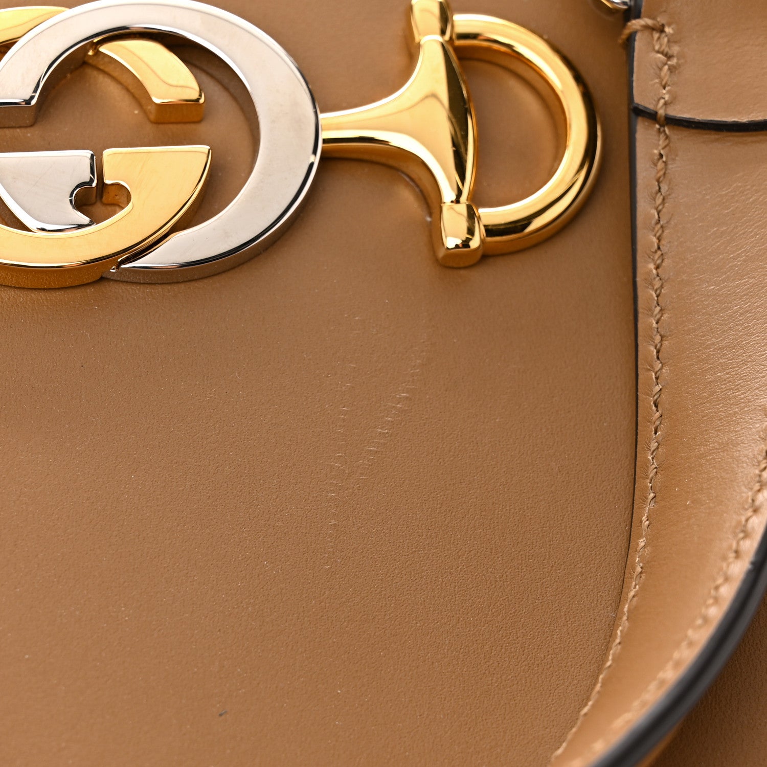 Gucci Smooth Calfskin Medium Zumi Top Handle Bag Friky Taupe 11 of 11