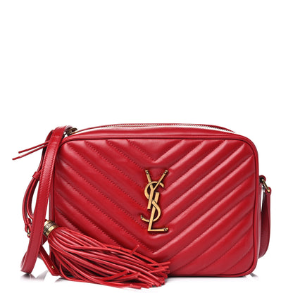 Saint Laurent Calfskin Matelasse Monogram Lou Camera Bag Eros Red 1 of 4