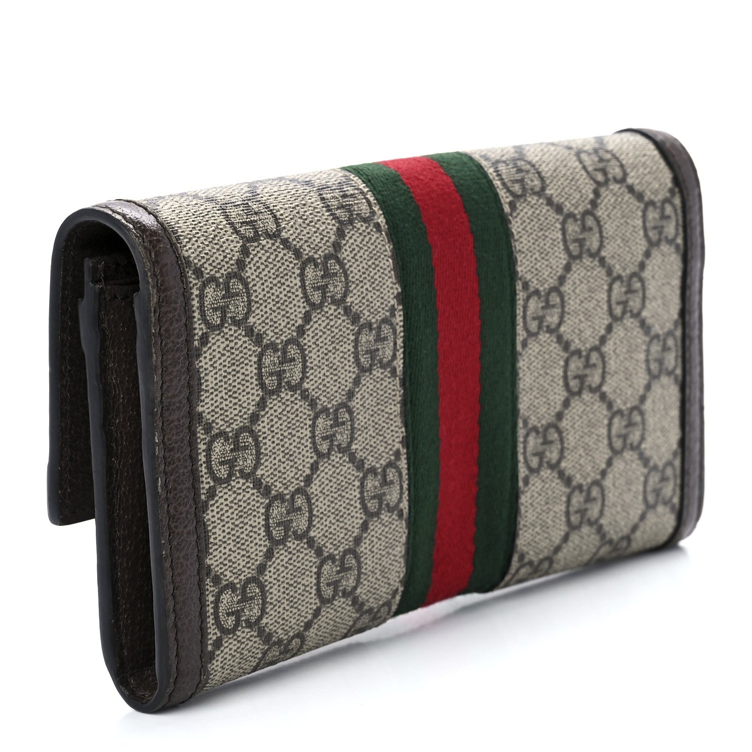 Gucci GG Supreme Monogram Web Ophidia Continental Wallet Brown 2 of 11