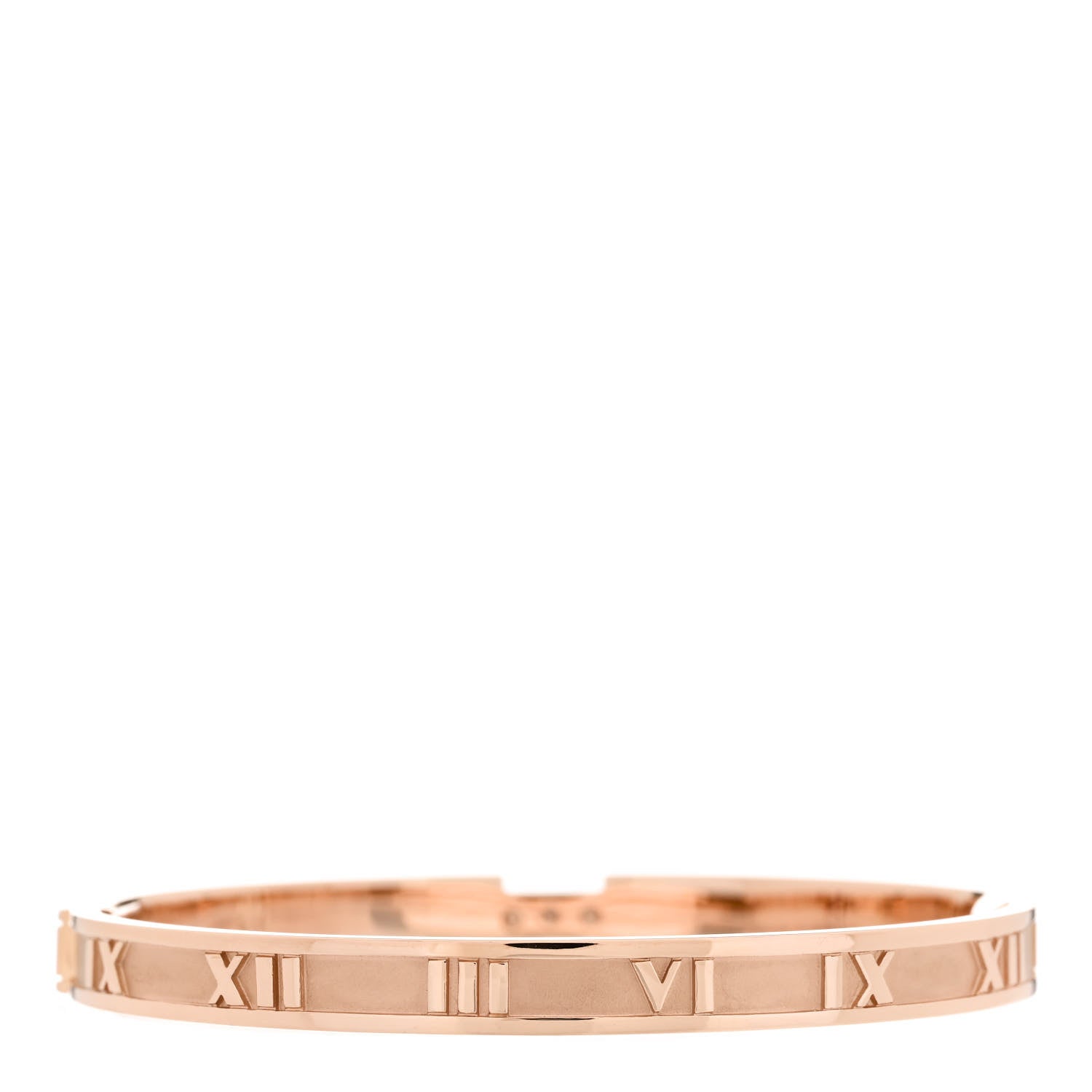 Tiffany 18K Rose Gold Diamond Atlas Closed Hinged Bangle Bracelet 2 of 4
