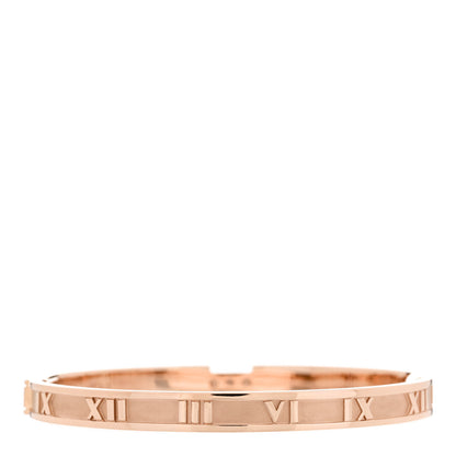 Tiffany 18K Rose Gold Diamond Atlas Closed Hinged Bangle Bracelet 2 of 4