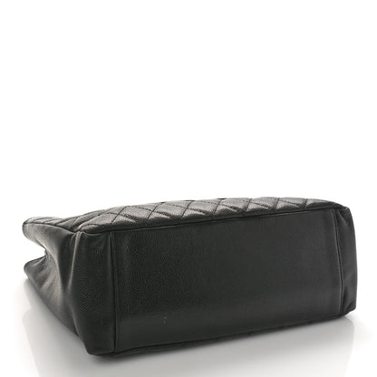 Chanel Caviar Quilted Grand Shopping Tote GST Dark Navy Blue 4 of 11