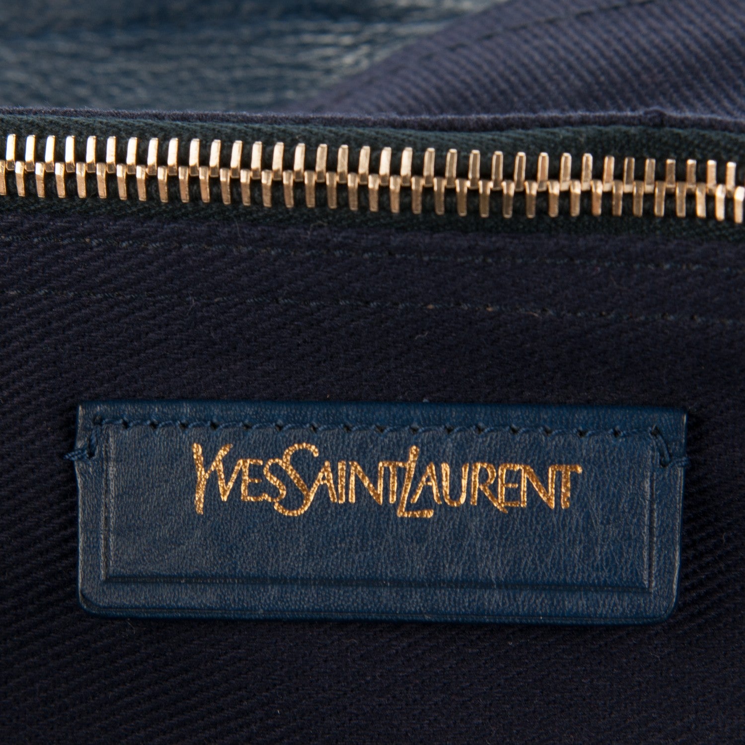 Saint Laurent Calfskin Canvas Large Muse Two Navy 6 of 8