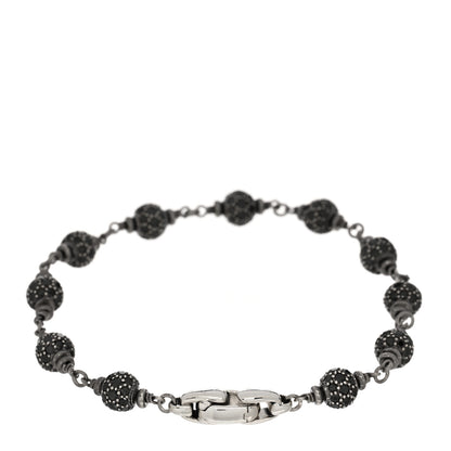 David Yurman Sterling Silver Black Diamond 6mm Spiritual Beads Bracelet 2 of 3