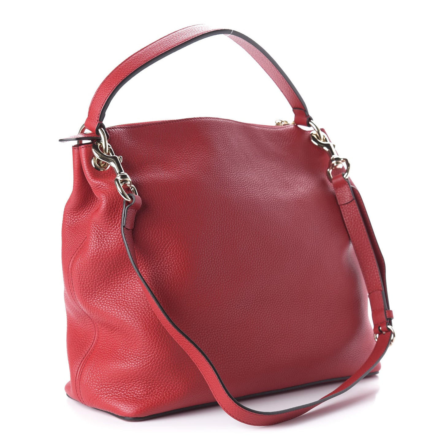 Pebbled Calfskin Large Soho Hobo Tabasco Red