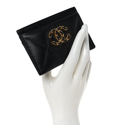 Chanel Lambskin Quilted Chanel 19 Card Holder Black 2 of 8