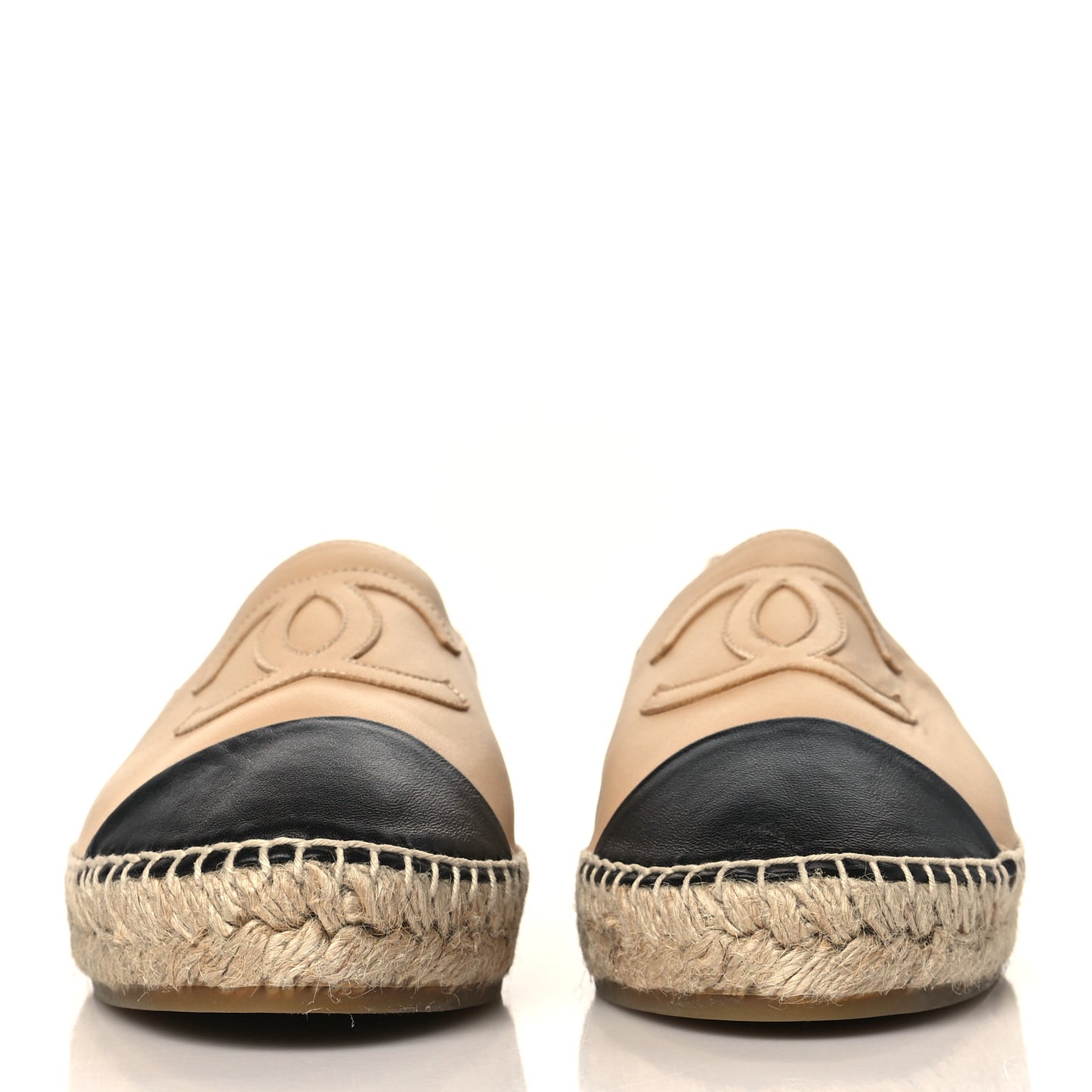 Lambskin CC Espadrilles 40 Beige Black