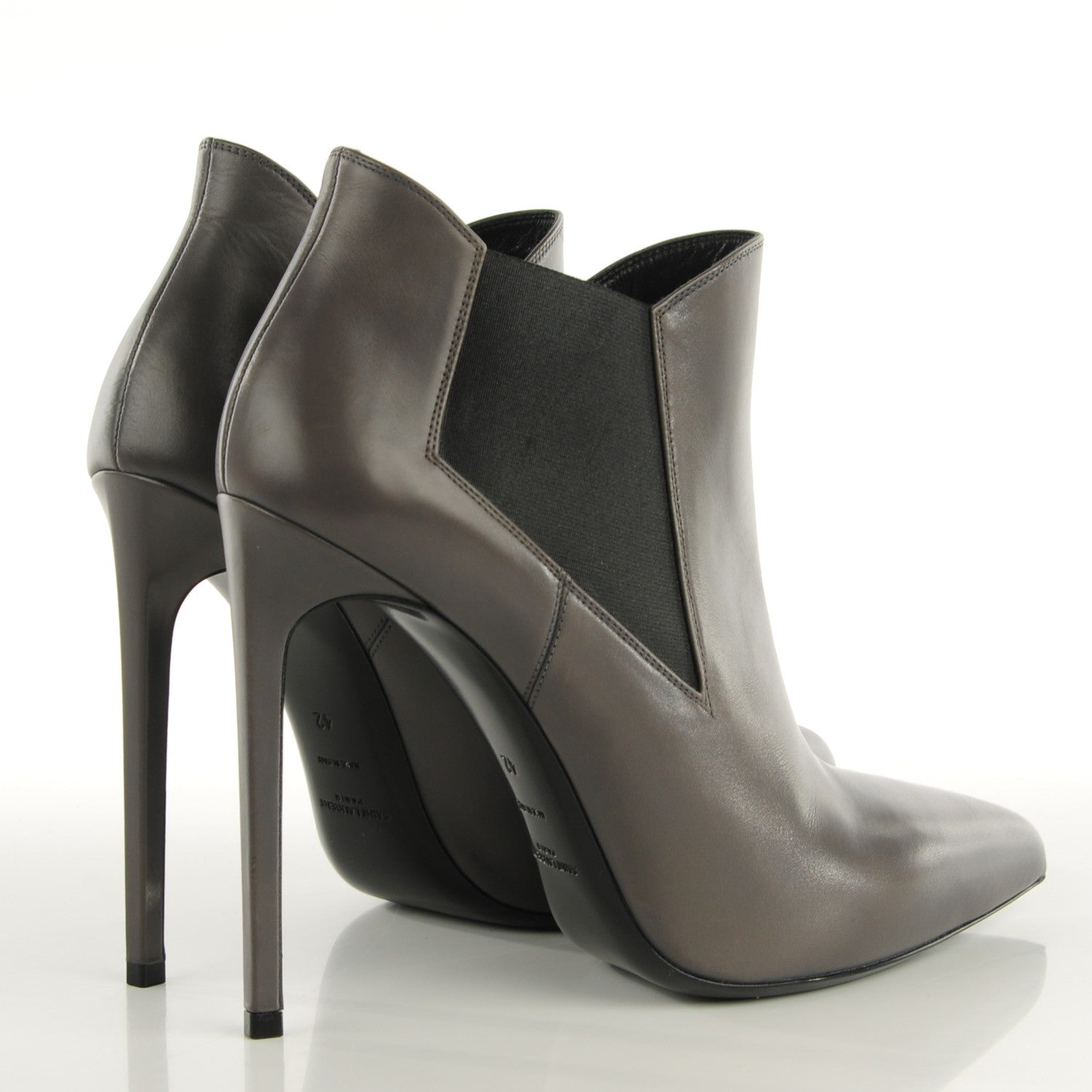 Saint Laurent Calfskin Classic Paris Chelsea 105 Ankle Boots 42 Earth 4 of 6