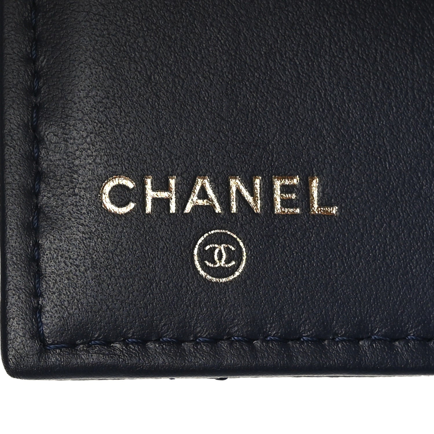 Chanel Caviar Quilted Bi-Fold Wallet Dark Blue 6 of 7