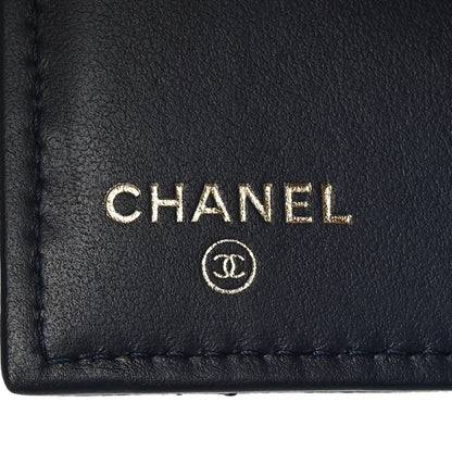 Chanel Caviar Quilted Bi-Fold Wallet Dark Blue 6 of 7