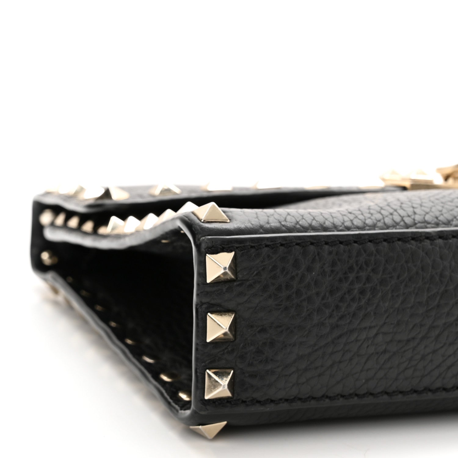 Valentino Garavani Pebbled Calfskin Medium Rockstud Flip Lock Crossbody Bag Black 6 of 9