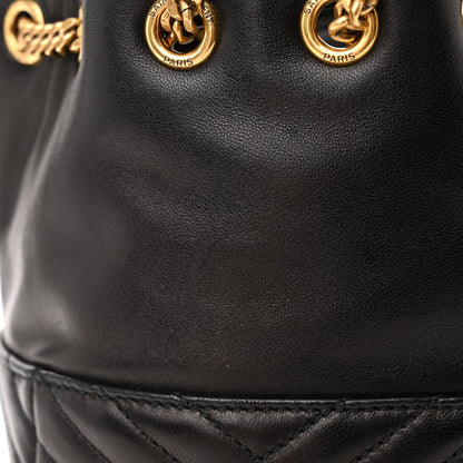 Saint Laurent Lambskin Matelasse Monogram Joe Nano Bucket Bag Black 12 of 12