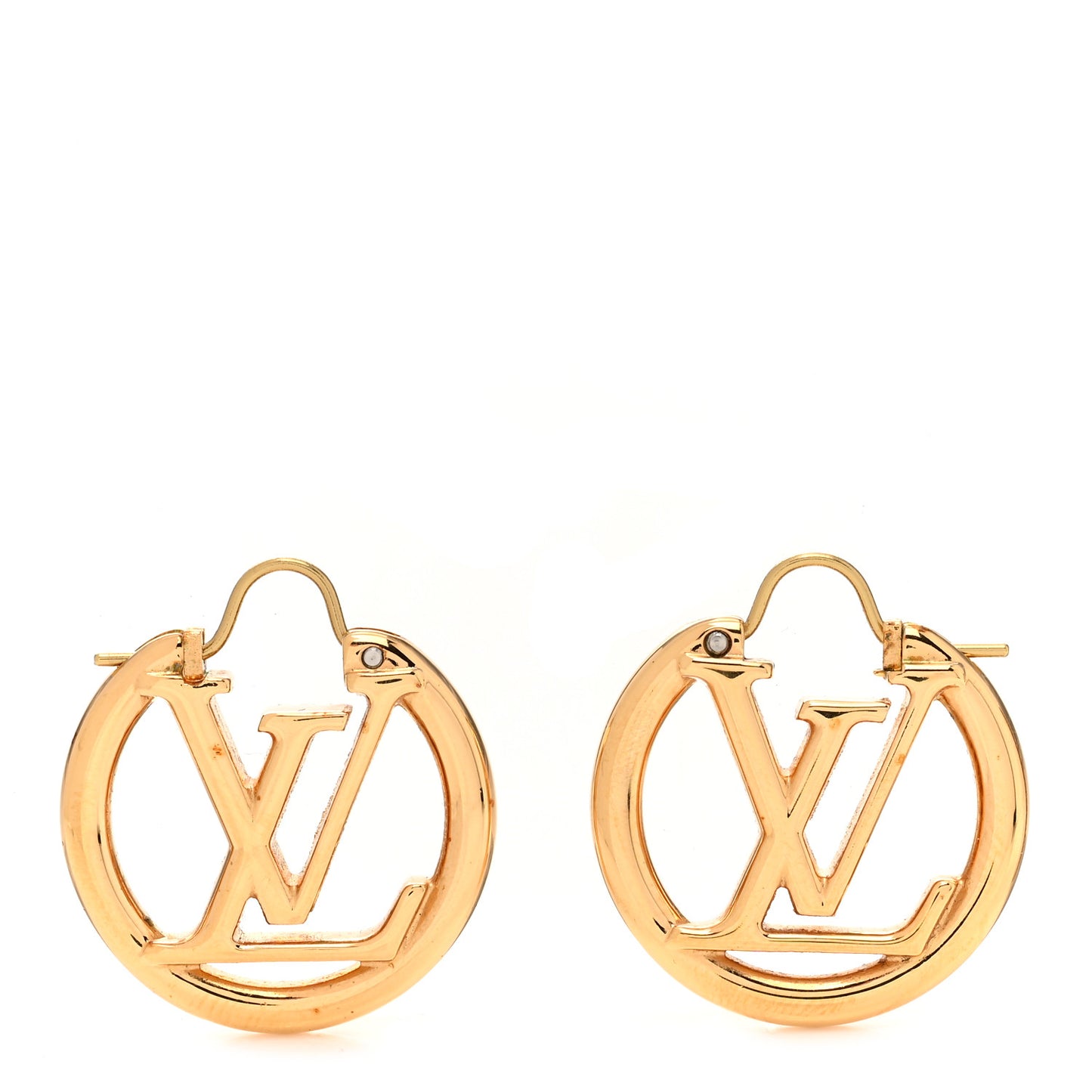 Metal Small Louise Hoop Earrings Gold