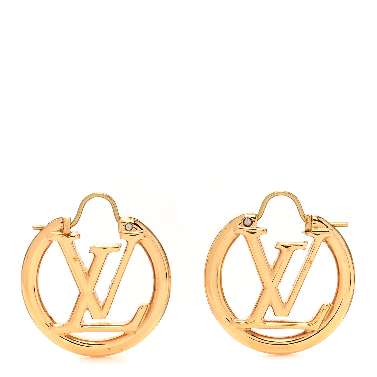 Louis Vuitton Metal Small Louise Hoop Earrings Gold 1 of 4