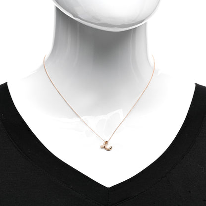 Tiffany 18K Rose Gold Elsa Peretti Letter E Pendant Necklace 2 of 5
