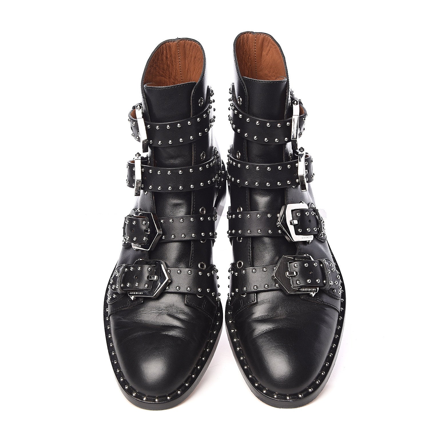 Givenchy Calfskin Studded Prue Buckle Bootie 38 Black 7 of 18