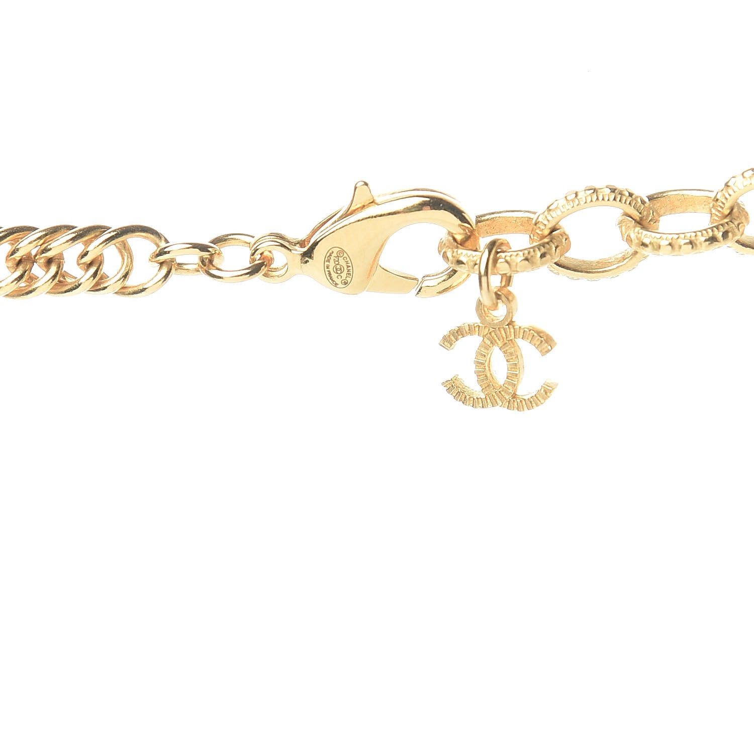 Chanel ID Dog Tag Charm Necklace Gold 4 of 6
