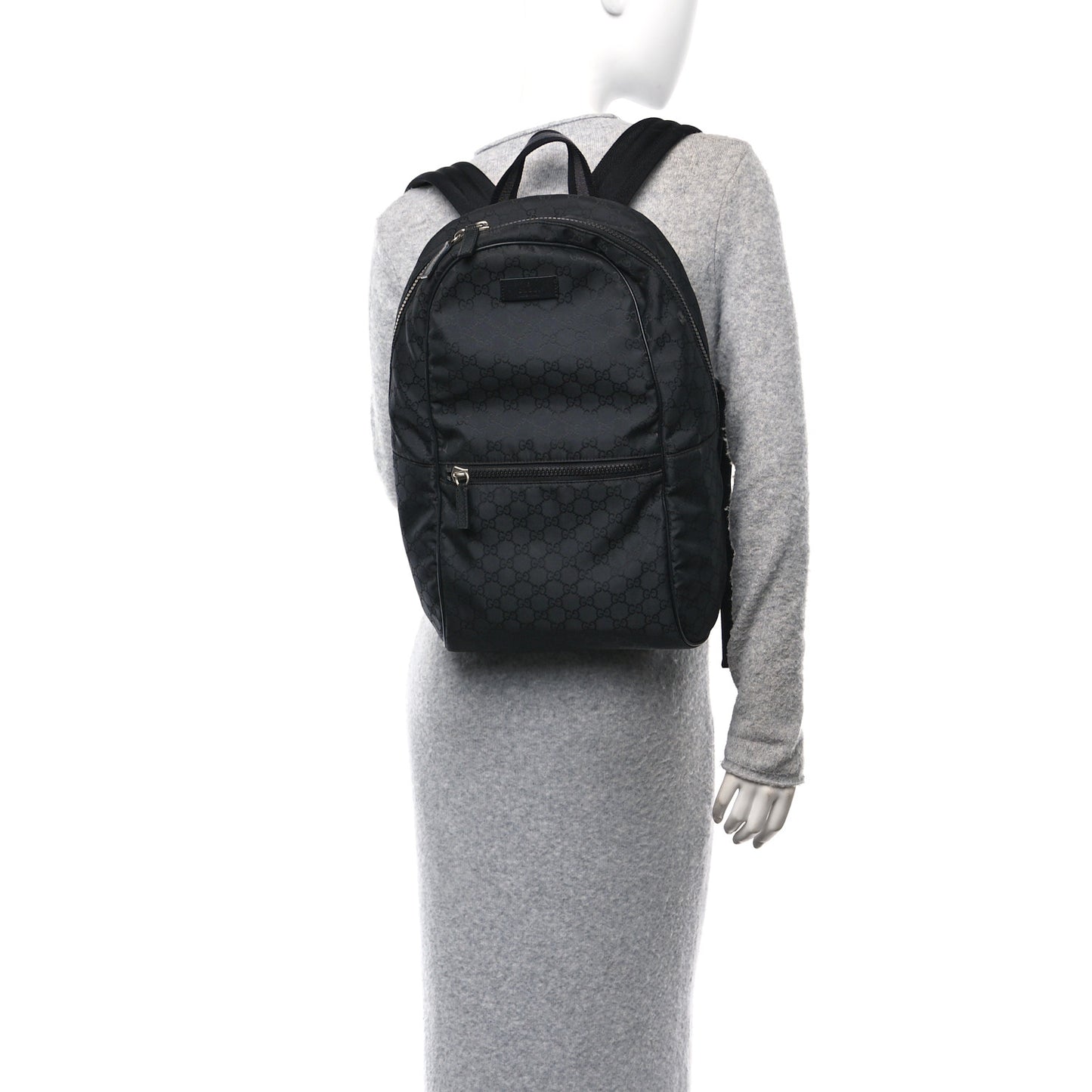 Nylon Monogram Slim Backpack Black