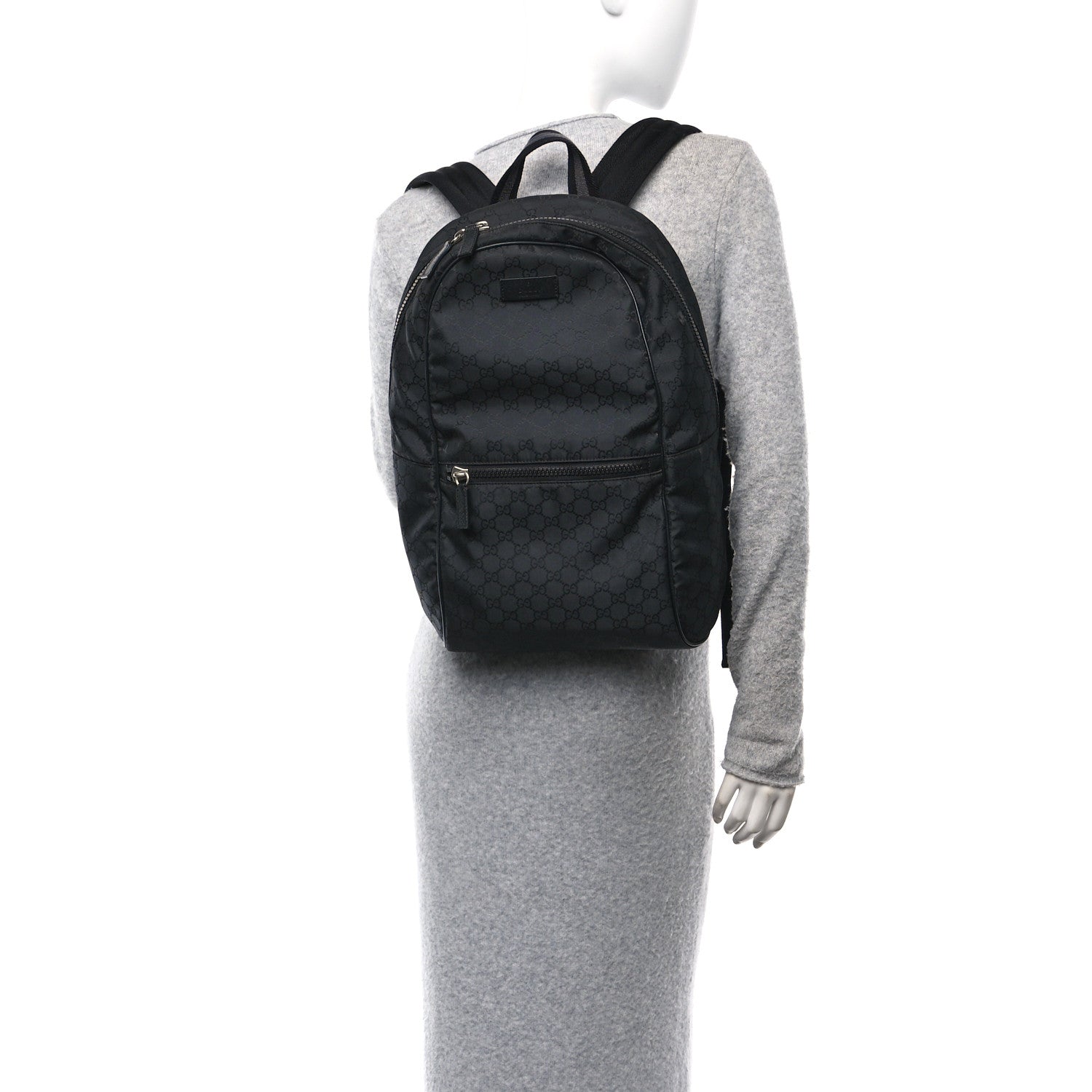 Gucci Nylon Monogram Slim Backpack Black 2 of 12