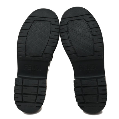 Fendi Vitello Abrasivato Fendigraphy 50mm Loafers 41 Black 5 of 11