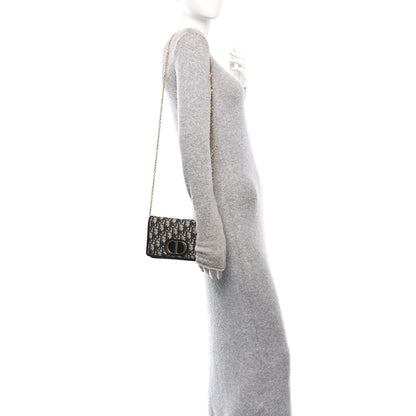Christian Dior Oblique 30 Montaigne 2-In-1 Pouch Blue 2 of 9