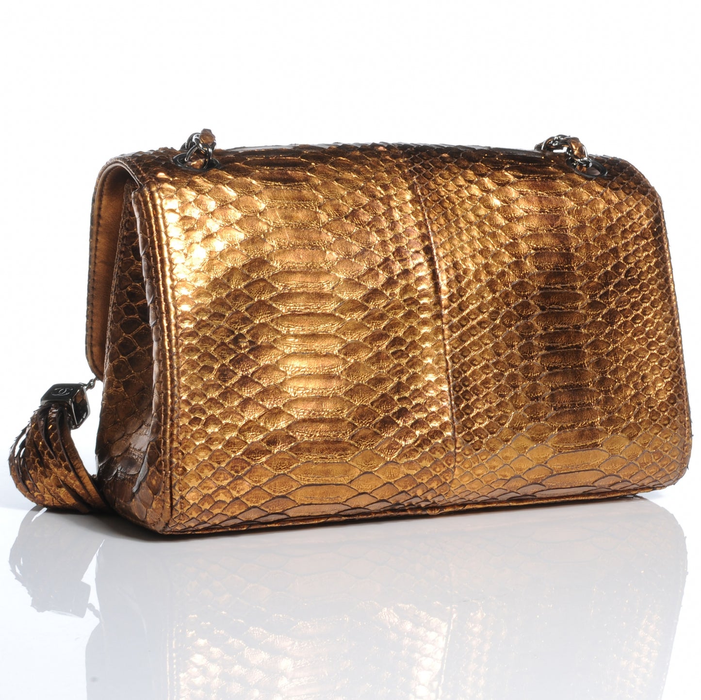 Python Tassel Medium Flap Bronze