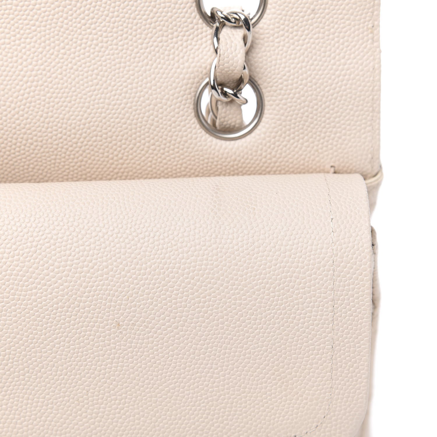 Chanel Caviar Quilted Medium Double Flap Light Beige 10 of 16