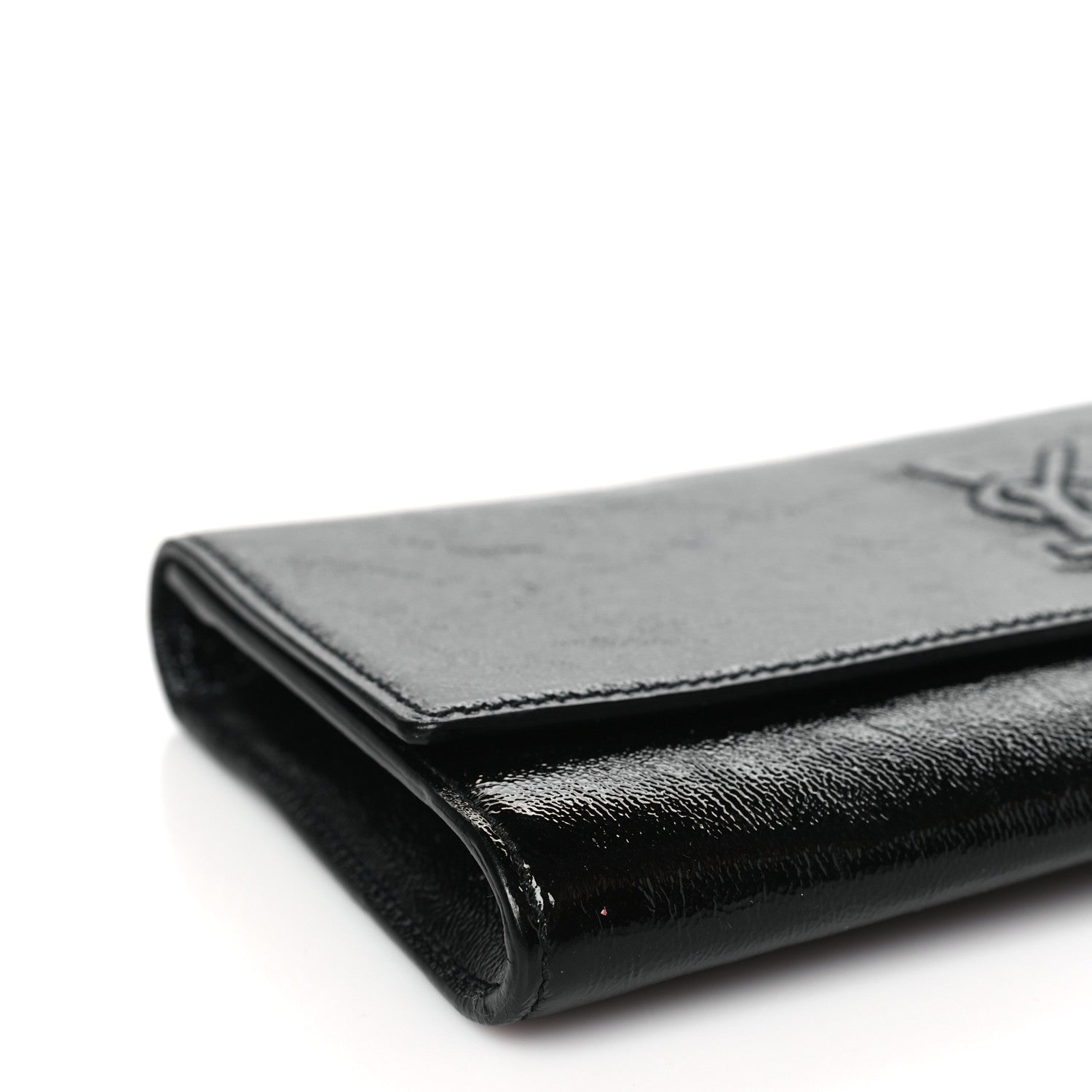Saint Laurent Textured Patent Monogram Small Belle De Jour Clutch Black 8 of 9