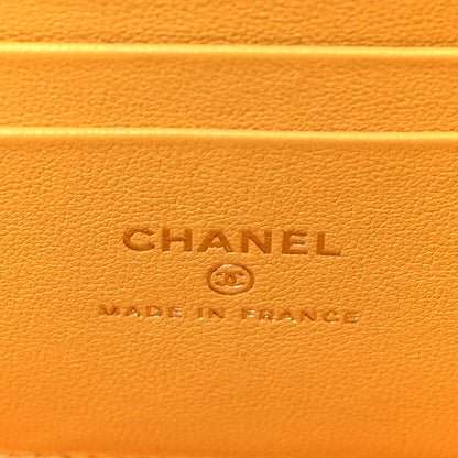 Chanel Lambskin Quilted Small Top Handle Vanity Case With Chain Brown Yellow 6 of 10
