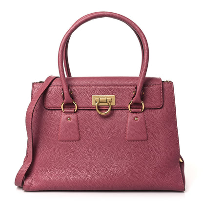 Salvatore Ferragamo Calfskin Lotty Satchel Griotte 1 of 12
