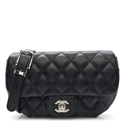 Chanel Calfskin Quilted CC Uniform Flap Belt Bag Black 1 of 10