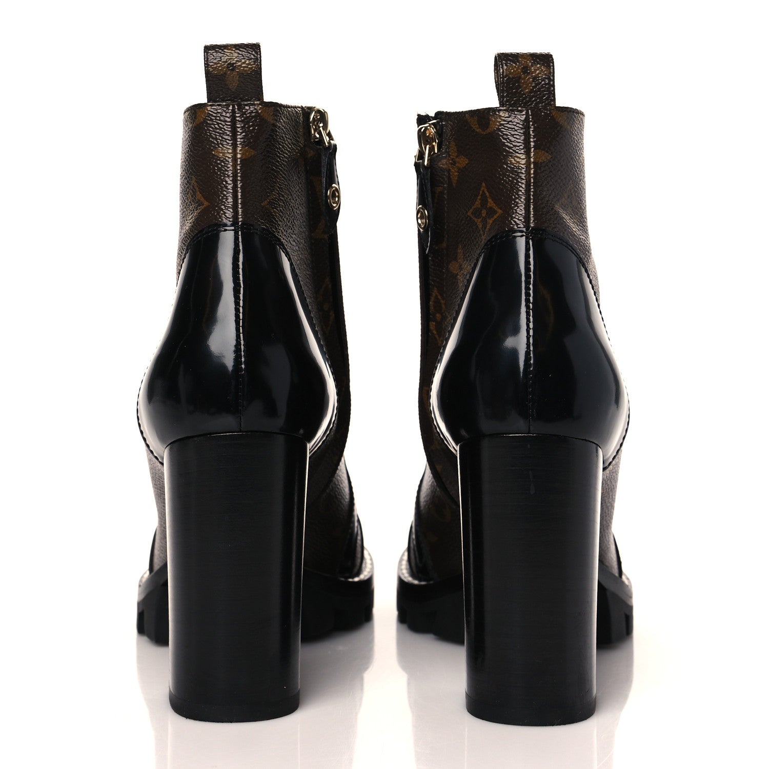 Louis Vuitton Patent Calfskin Monogram Star Trail Ankle Boots 40 Black 5 of 9