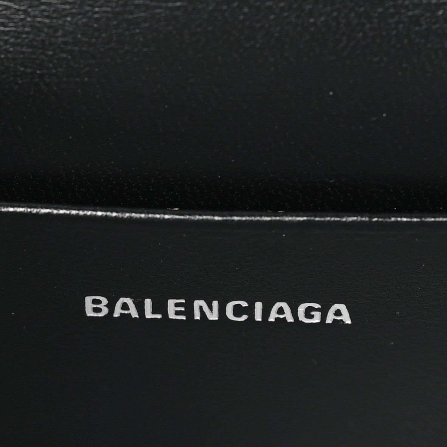 Balenciaga Shiny Calfskin Monochrome Crocodile Embossed Hourglass Top Handle Bag Mini Black 6 of 9