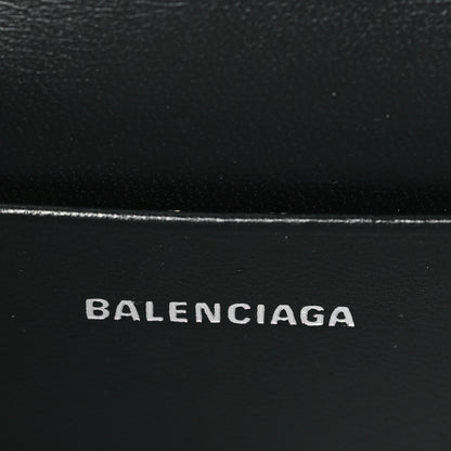 Balenciaga Shiny Calfskin Monochrome Crocodile Embossed Hourglass Top Handle Bag Mini Black 6 of 9