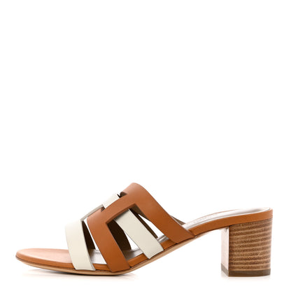 Hermes Calfskin Amica Sandals 37 White Naturel 1 of 11