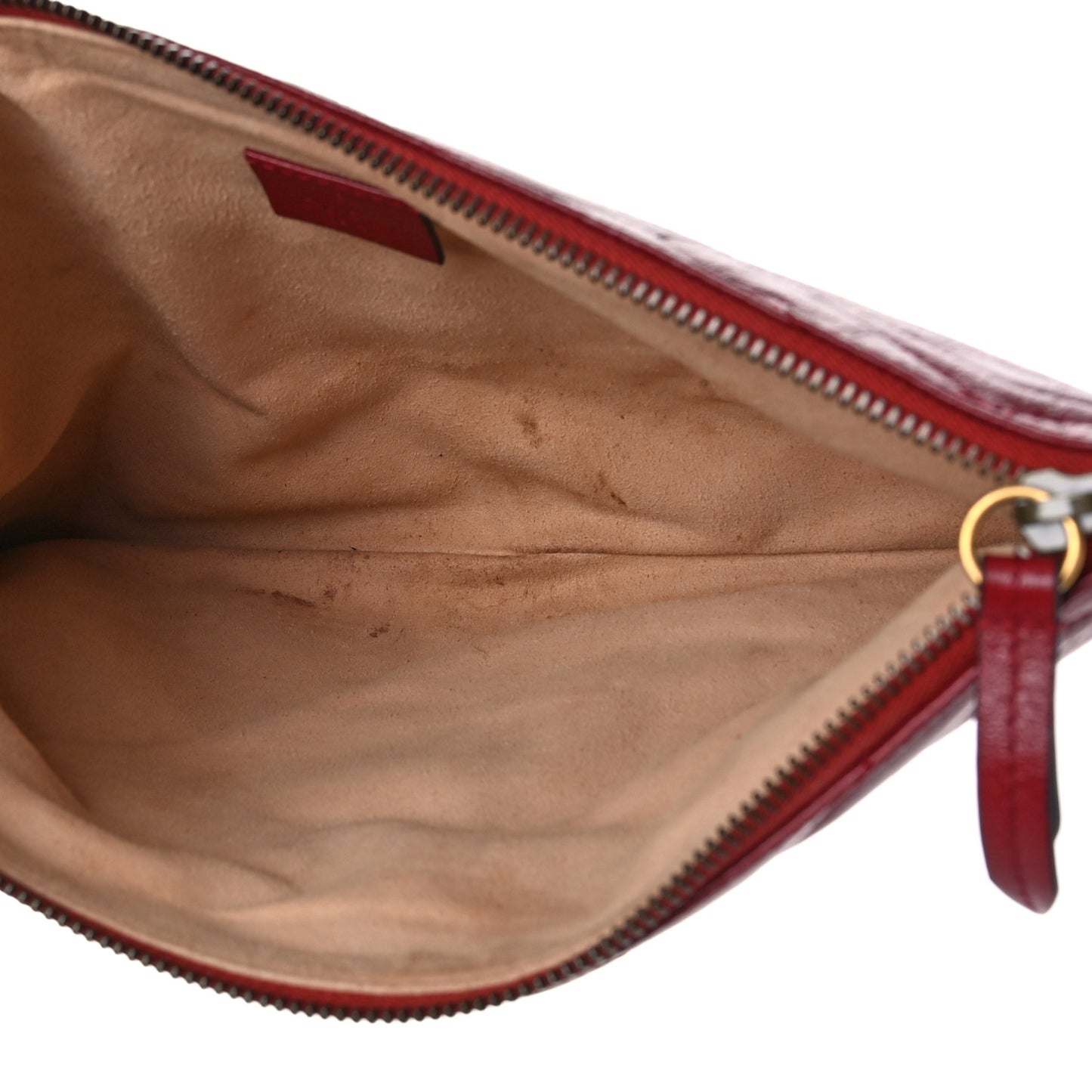 Azalea Calfskin Matelasse Heart GG Marmont Zip Pouch Romantic Cerise