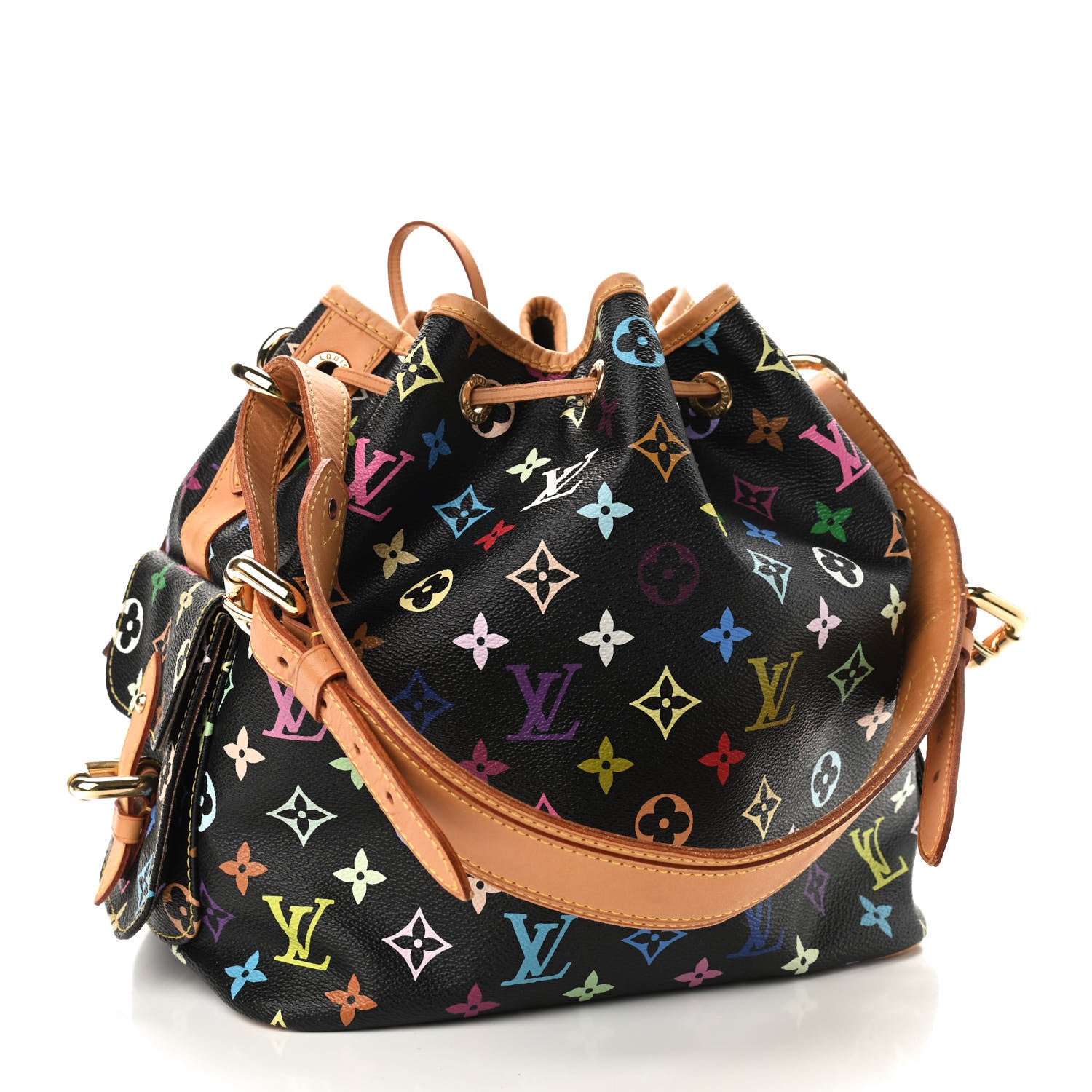 Louis Vuitton Monogram Multicolor Petit Noe Black 3 of 13