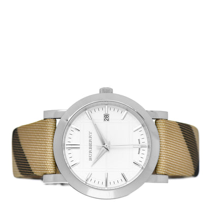 Burberry Stainless Steel Calfskin 38mm Heritage Nova Check Quartz Watch BU1390 2 of 5