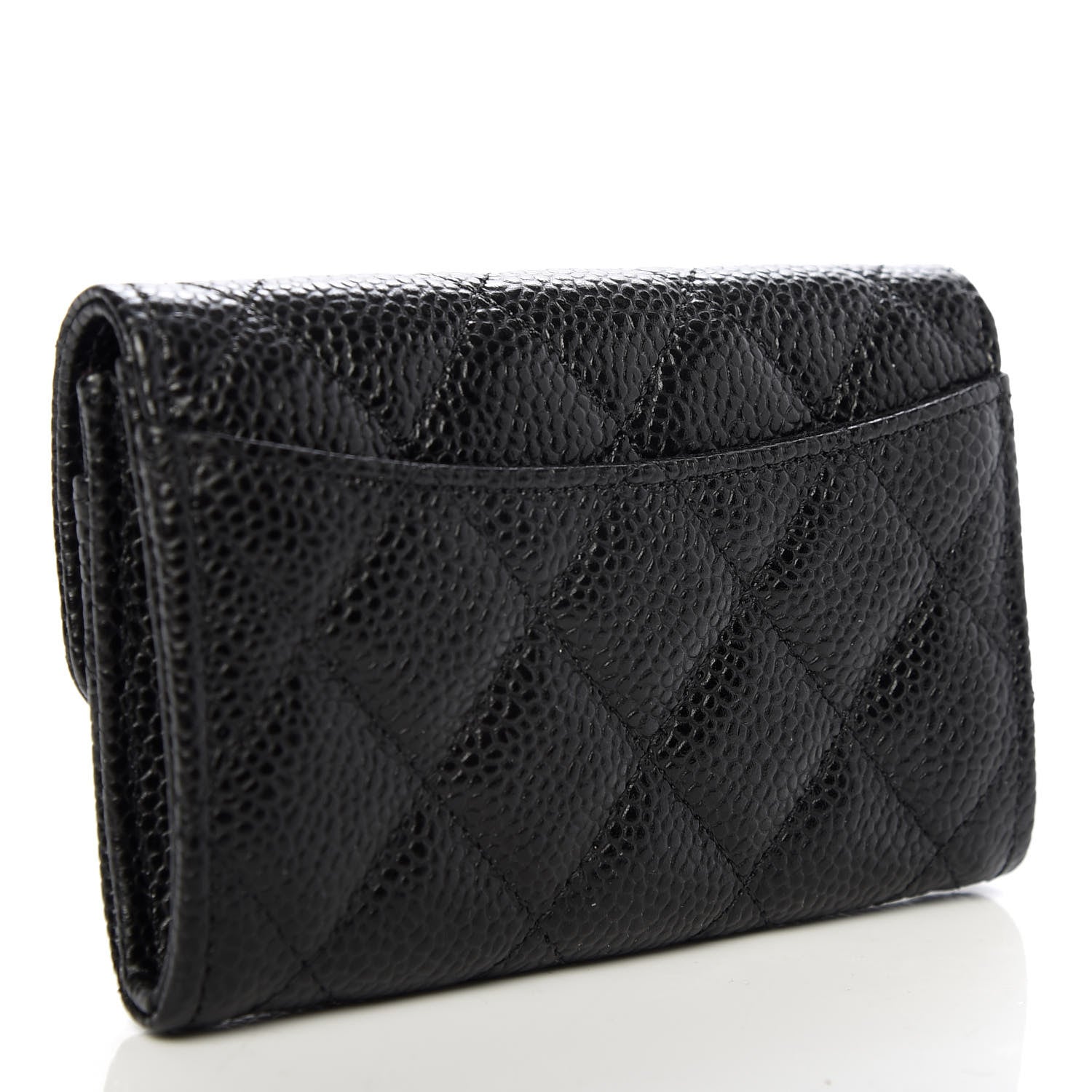 Chanel Caviar Quilted Flap Card Holder Wallet Black 3 of 9