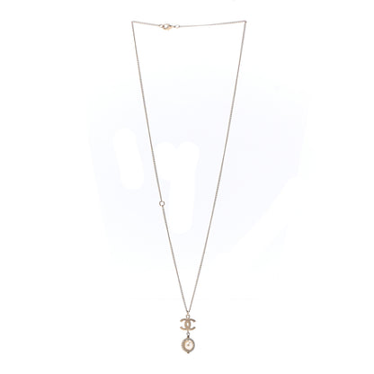 Chanel Crystal Pearl CC Lace Camellia Necklace Gold 3 of 7
