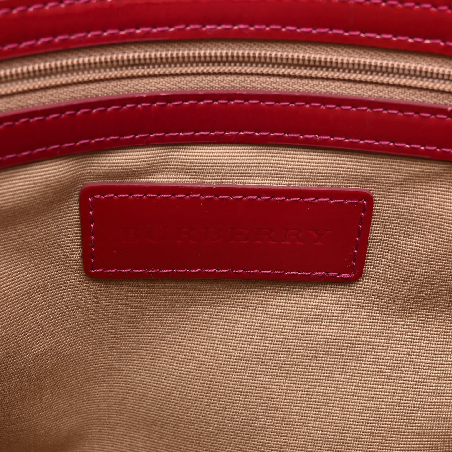 Nova Check Patent Trim Shopper Tote Red