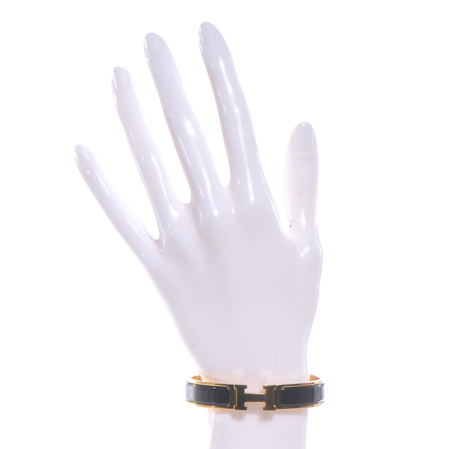 Enamel Narrow Clic Clac H Bracelet PM Black