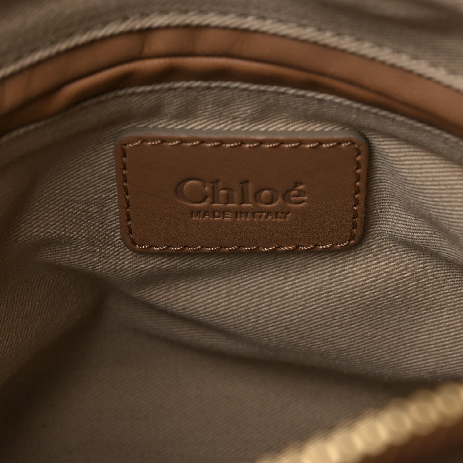 Chloe Smooth Calfskin Medium Marcie Metal Bar Trim Satchel Beige 6 of 8